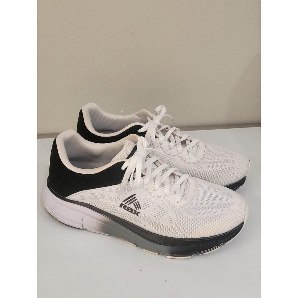 RBX Active Mens Mesh Running Shoes White Black Size 12 Sneakers Athletic Gym